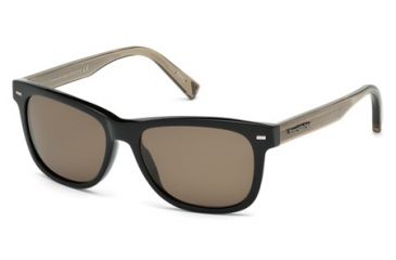 Image of Ermenegildo Zegna EZ0028 Sunglasses - Shiny Black Frame Color, Roviex Lens Color