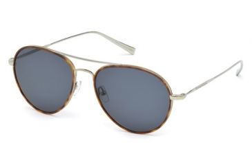 Image of Ermenegildo Zegna EZ0053 Sunglasses - Shiny Light Ruthenium Frame Color, Blue Lens Color