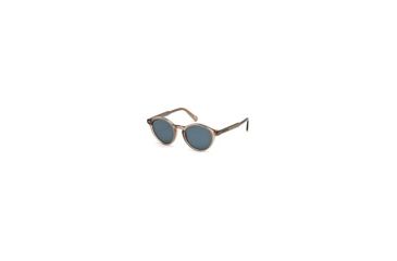 Image of Ermenegildo Zegna EZ0063 Sunglasses - Shiny Light Brown Frame Color, Blue Lens Color