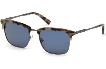Image of Ermenegildo Zegna EZ0092 Sunglasses - Coloured Havana Frame Color, Blue Lens Color