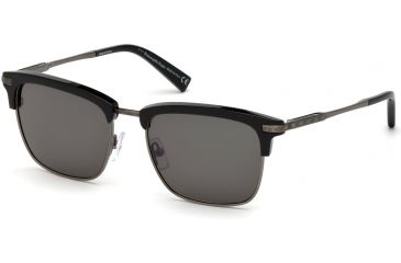 Image of Ermenegildo Zegna EZ0092 Sunglasses - Shiny Black Frame Color, Green Lens Color