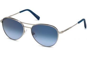 Image of Ermenegildo Zegna EZ0098 Sunglasses - Shiny Light Ruthenium Frame Color, Gradient Blue Lens Color