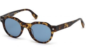Image of Ermenegildo Zegna EZ0102 Sunglasses - Dark Havana Frame Color, Blu Mirror Lens Color