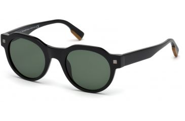 Image of Ermenegildo Zegna EZ0102 Sunglasses - Shiny Black Frame Color, Green Lens Color