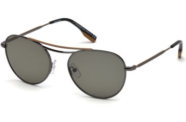 Image of Ermenegildo Zegna EZ0103 Sunglasses - Shiny Gumetal Frame Color, Green Lens Color
