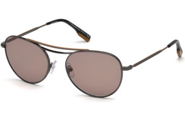 Image of Ermenegildo Zegna EZ0103 Sunglasses - Shiny Gunmetal Frame Color, Brown Lens Color