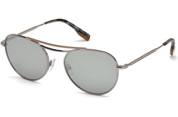 Image of Ermenegildo Zegna EZ0103 Sunglasses - Shiny Rhodium Frame Color, Smoke Mirror Lens Color