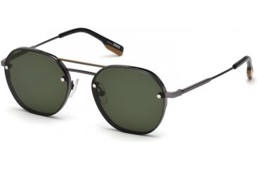 Image of Ermenegildo Zegna EZ0105 Sunglasses - Shiny Gumetal Frame Color, Green Lens Color