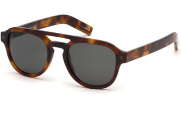 Image of Ermenegildo Zegna EZ0113 Sunglasses - Dark Havana Frame Color, Smoke Lens Color