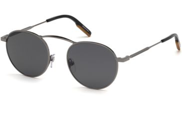 Image of Ermenegildo Zegna EZ0114 Sunglasses - Shiny Gumetal Frame Color, Smoke Mirror Lens Color
