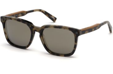 Image of Ermenegildo Zegna EZ0119 Sunglasses - Coloured Havana Frame Color, Smoke Mirror Lens Color