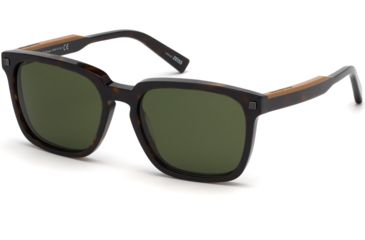 Image of Ermenegildo Zegna EZ0119 Sunglasses - Dark Havana Frame Color, Green Lens Color