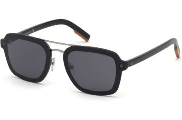 Image of Ermenegildo Zegna EZ0120 Sunglasses - Shiny Black Frame Color, Smoke Lens Color