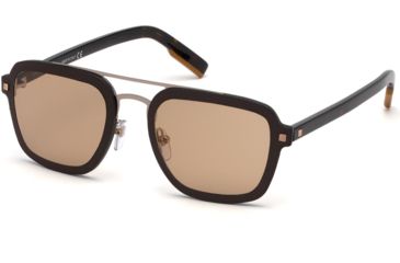Image of Ermenegildo Zegna EZ0120 Sunglasses - Shiny Dark Brown Frame Color, Roviex Mirror Lens Color