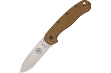 Image of Esee Avispa Framelock Brown D2 Folding Knife,3.5in,D2 Tool Steel,Standard Edge,Stonewash,Coyote Brown,GFN Handle BRK1302CB