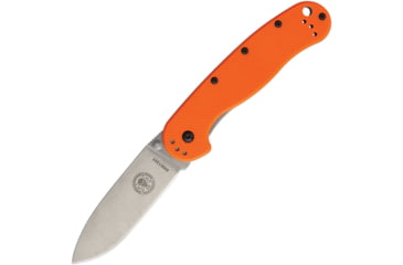 Image of Esee Avispa Framelock Orange Folding Knife, 3.5 stonewash finish AUS-8 stainless blade, Orange textured G10 handle with stonewash finish s, BRK1301ORANGE SATIN BLADE