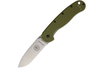 Image of Esee Avispa Framelock SK5 OD Folding Knife, 3.5 stonewash finish SK5 carbon steel blade, OD green textured polymer handle with stonewash fi, BRK1303OD SK5 BLADE OD GREEN H