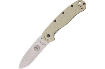 Image of Esee Avispa Framelock Tan D2 Folding Knife,3.5in,D2 Tool Steel,Standard Edge,Stonewash,Desert Tan,GRN Handle BRK1302DT