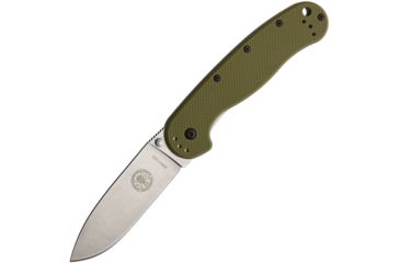Image of Esee Avispa Stonewash Folding Knife,3.5in,AUS-8 Steel,Drop Point,Stonewash,OD Green,Synthetic Handle BRK1301OD