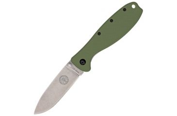 Image of ESEE BRK Zancudo Framelock Folding Knife,3in,AUS-8A stainless blade,Od Green/Stonewash Glass Filled Nylon Front Handle BRKR1OD