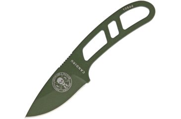 Image of Esee Candiru Fixed Blade Knife w/Kit,2in,Drop Point,OD Green,1095 Carbon Steel,Skeletonized Handle, CAN-OD-KIT