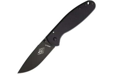 Image of Esee Expat Medellin Framelock Folding Knife, 3.5in Black Aus-8 SS Drop Point, Thumb Stud, Pocket Clip, Black G10 Front Handle With Black SS Back Handle, MEDELLIN-01B