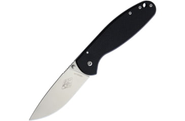Image of Esee Expat Medellin Framelock Folding Knife, 3.5in Satin Aus-8 SS Drop Point, Thumb Stud, Pocket Clip, Black G10 Front Handle With Stonewash SS Back Handle, MEDELLIN-01