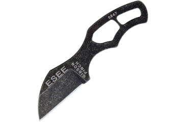Image of Esee Gibson Pinch Knife, 3.38in Overall, 1.25in Black Stonewash 1095Hc Steel Blade, One-Piece Construction, Black Nylon Sheath, PINCH