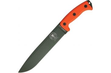 Image of ESEE Junglas Fixed Blade Knife,10.375in,Carbon Steel Blade,Orange G-10 Handle ESJUNGLASODOR