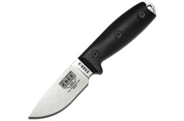 Image of Esee Model 3 3D Fixed Blade S35 Knife, 3.88 stonewash finish S35VN stainless blade, Black 3D machined G10 handle, 3PM35V-001