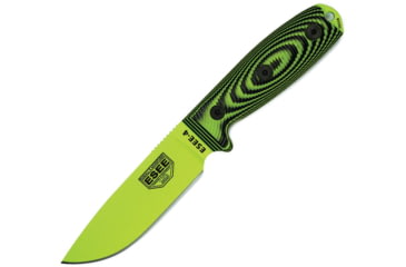 Image of Esee Model 4 3D Fixed Blade Venom Knife, 4.5 green powder coated 1095HC steel blade, Black and green 3D machined G10 handle, 4PVG-007