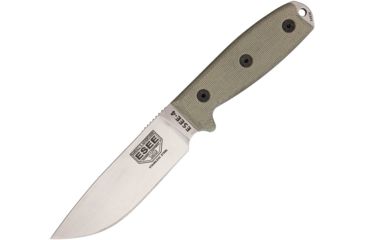 Image of Esee Model 4 Fixed Blade Knife, 9in, 3.625in, Drop Point, Green, Canvas Micarta Handle ES4PMBSS