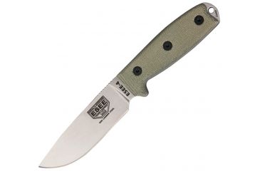 Image of ESEE Model 4 Plain Edge, black lanyard cord ES4PUC
