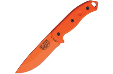 Image of Esee Model 5 Fixed Blade Knife, Sheath, 5.25in, Orange Powder Coat Stainless, Orange G10 Handle ES5POROR