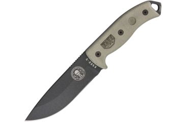 Image of Esee Model 5 Tactical Fixed Blade Knife, 5.25in, 1095 Carbon Steel, Canvas Micarta Handle ES5PTG