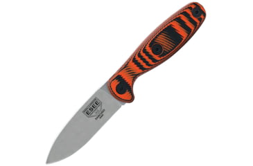 Image of Esee Xancudo Fixed Blade S35V Org Knife, 3 stonewash finish S35VN stainless blade, Black and orange 3D machined G10 handle, XAN2-006