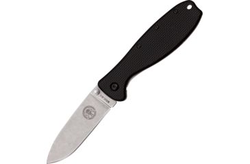 Image of Esee Zancudo Framelock Black D2 Folding Knife,3in,D2 Tool Steel,Standard Edge,Stonewash,Black,GRN Handle BRKR2