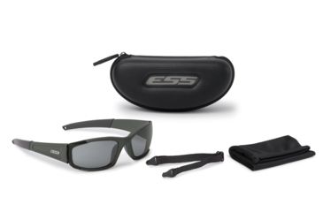 Image of ESS CDI Ballistic Sunglasses, Matte Olive Frame, Smoke Gray Lens, Small / Medium Fit, EE9002-04