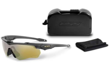 Image of ESS Craftsman CrossBladeNARO Sunglasses, Carbon Gray Frame, Mirrored Brass Lens, Medium/Small, EE9034-21