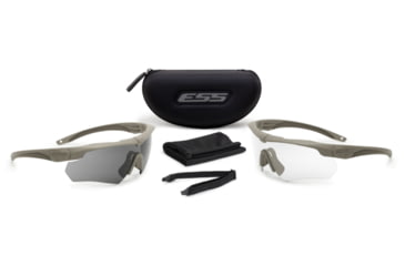 Image of ESS Crossbow 2X Eyeshields Shooting Safety Glasses, Coyote Brown Frame 740-0463