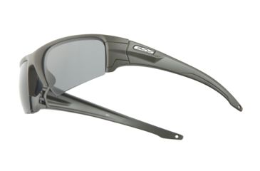 Image of ESS Crowbar Shooting Glasses, Matte Olive Frame, Smoke Gray Lens, Medium / Large Fit, EE9019-14