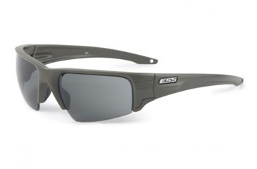 Image of ESS Crowbar Shooting Glasses, Matte Olive Frame, Smoke Gray Lens, Medium / Large Fit, EE9019-14