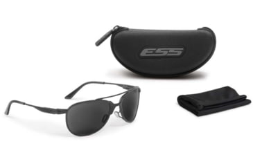 Image of ESS inVINCEible Aviator Sunglasses, Black/Smoke Gray, Medium, EE4062-01