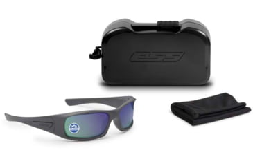 Image of ESS Waterman 5B Sunglasses, Carbon Gray Frame, Polarized Mirrored Green Lens, Medium, EE9006-24