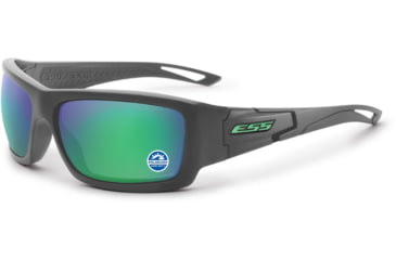 Image of ESS Waterman Credence Sunglasses, Carbon Gray Frame, Polarized Mirrored Green Lens, Medium/Large, EE9015-18