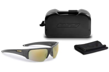 Image of ESS Waterman Crowbar Sunglasses, Carbon Gray Frame, Polarized Mirrored Green Lens, Medium/Small, EE9019-21