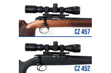 Image of Evolution Gun Works HD Picatinny Scope Mount, CZ 452/CZ 453/CZ 455/CZ 511, Standard Action, 0 MOA, Matte Black Hardcoat, 80910