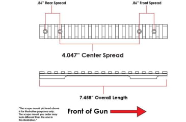 Image of Evolution Gun Works HD Picatinny Scope Mount, Montana Rifle 1999, Long Action, 0 MOA, 7.458in, Aluminum, Matte Black, 81110