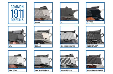 Image of Evolution Gun Works Leupold DeltaPoint Pro Sight Mount, JPoint, Redfield Accelerator, and Optima, S&amp;W 1911 Adjustable, 1.604in, Aluminum, Matte Black Hardcoat, 49395