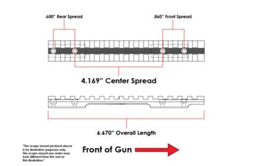 Image of Evolution Gun Works Mossberg Patriot Short Action MVP 7.62 ,100 ATR Picatinny Rail Mount 20 MOA, 6.670 in, Aluminum, Matte Black, 45702